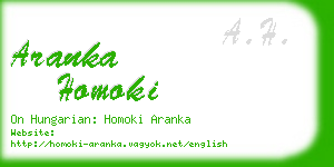 aranka homoki business card